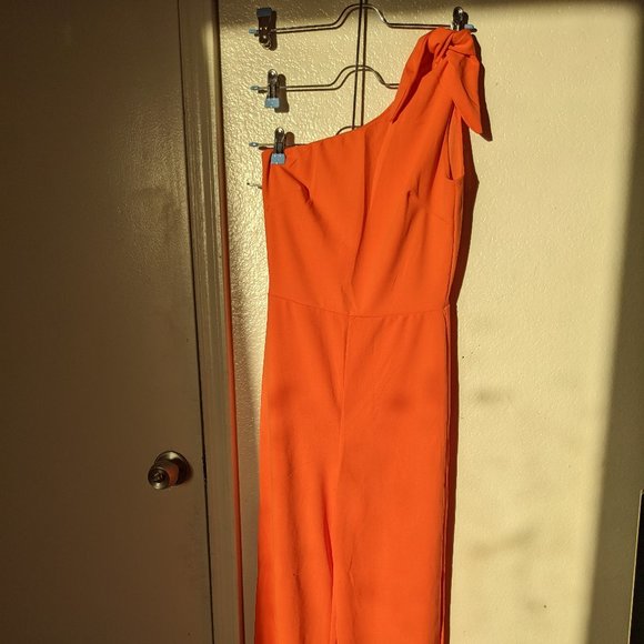 Fashion Nova Pants & Jumpsuits Orange One Shoulder Jumpsuit Poshmark